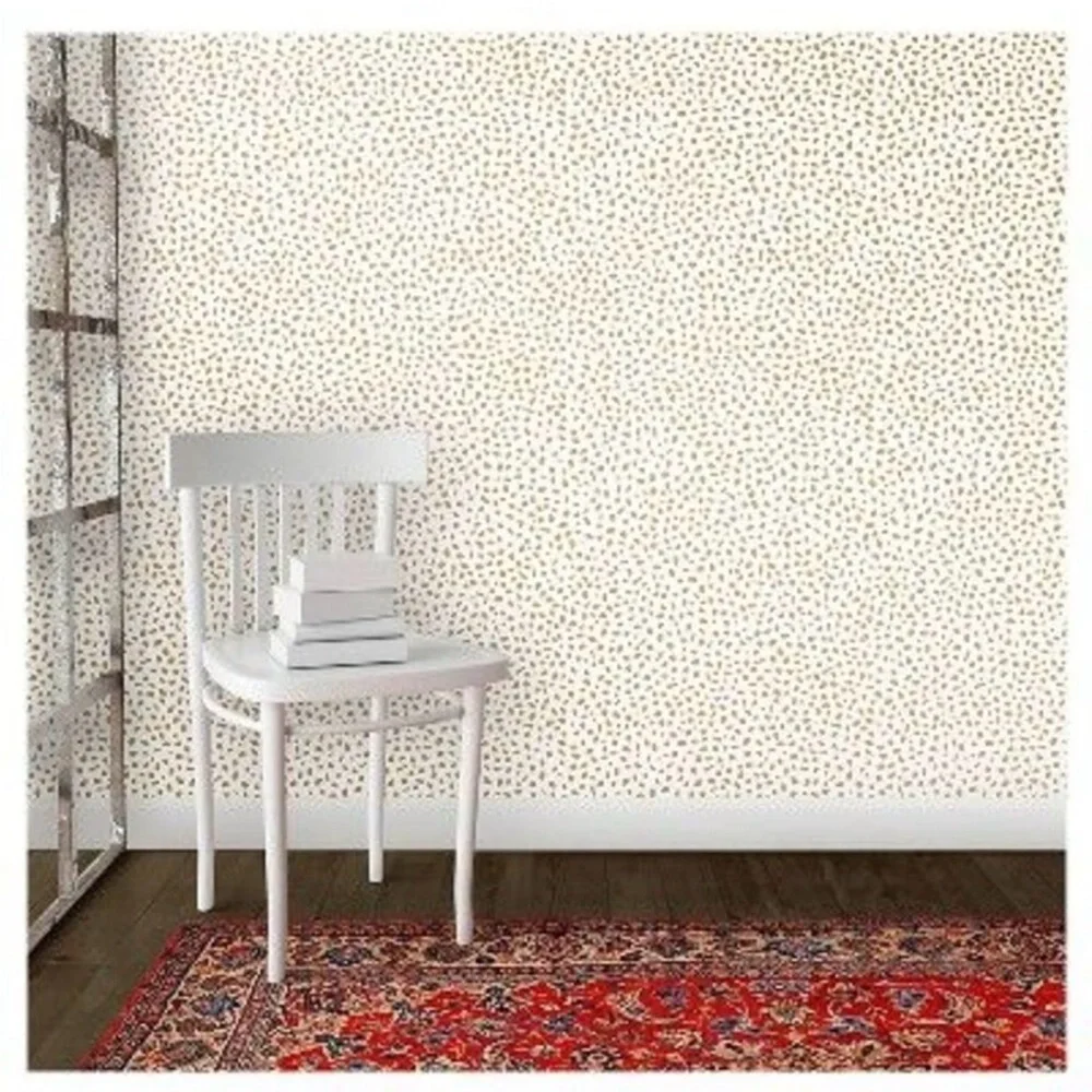 Opal House Gold and White Stick and Peel Wallpaper Roll